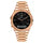 TimeShift rose gold watch back view, premium stainless steel strap, modern hybrid analog digital watch for men