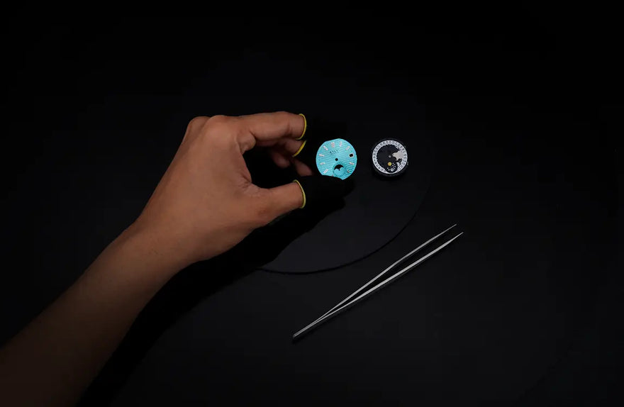 Urbane Moon aqua blue watch dial setup with clean layout and balanced markers