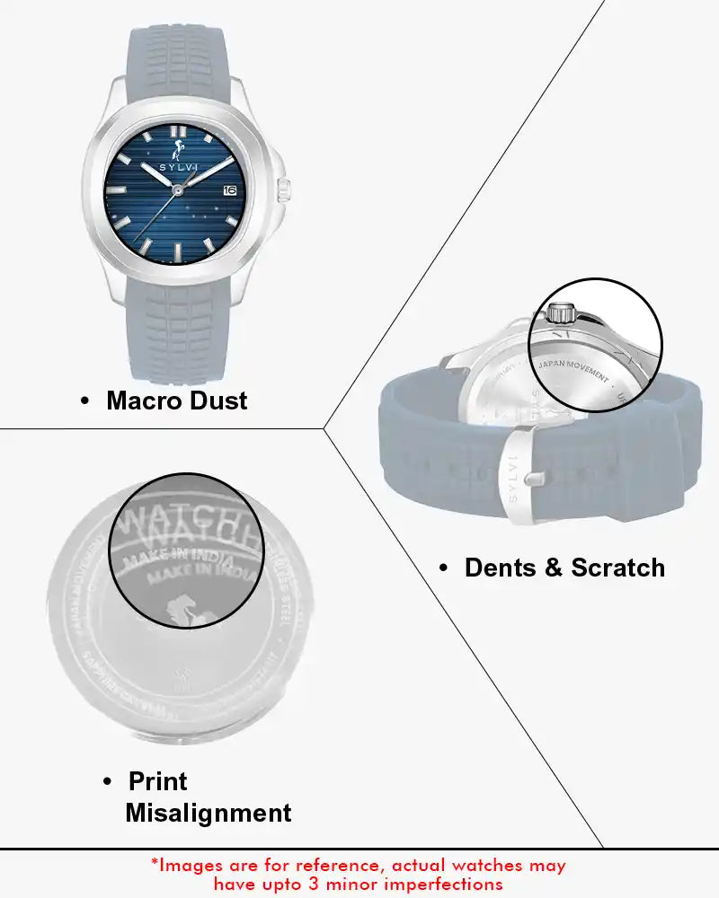 Certified Imperfect Urbanic Blue Silver Silicone