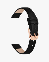 Sylvi 10mm black leather watch strap – product view