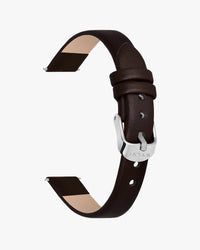 Sylvi 10mm coffee leather watch strap – product view 3
