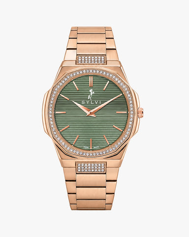 Blade Crystal Green Rosegold Steel