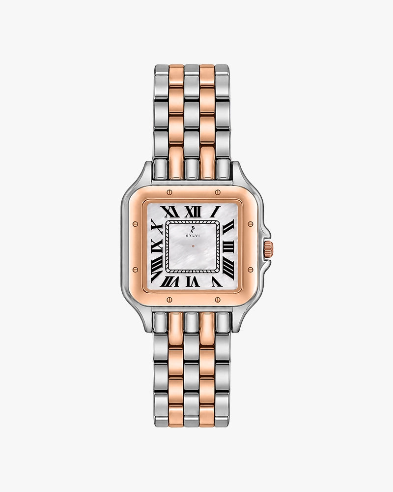 Sylvi Aria White Rosegold Silver Steel Analog watch for men India
