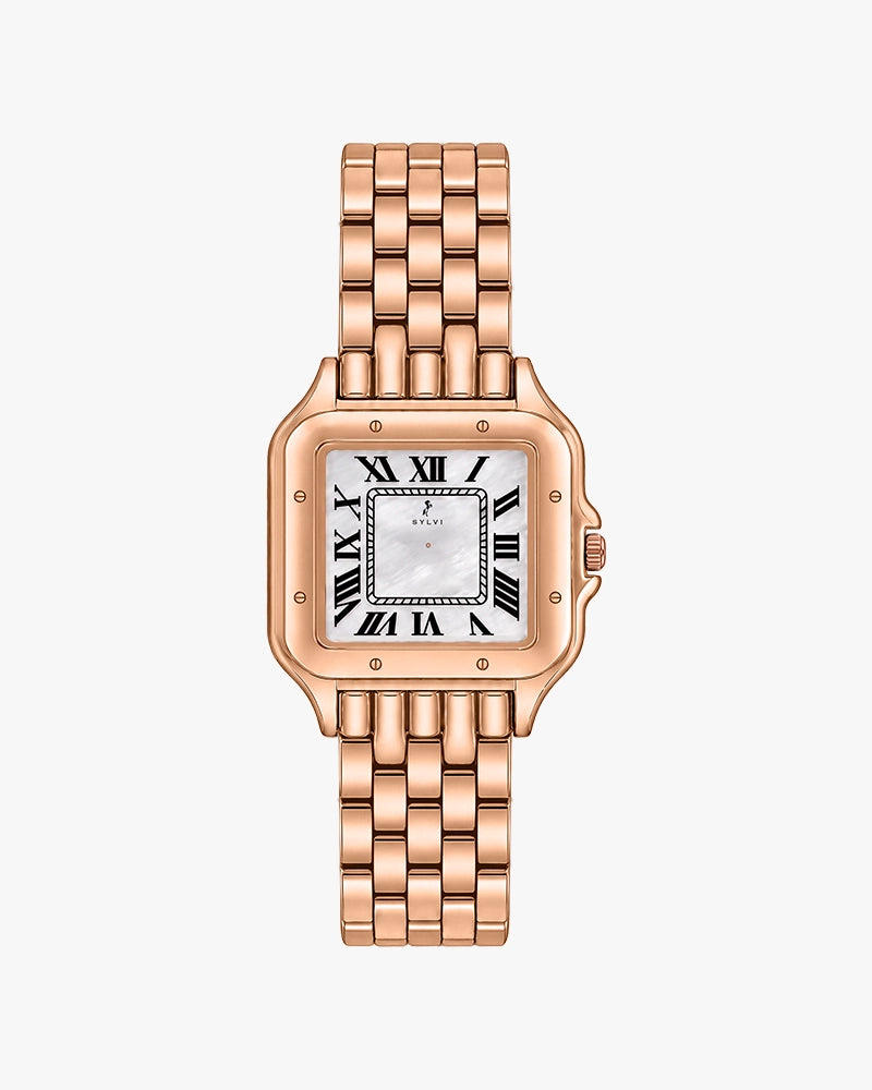 Sylvi Aria White Rosegold Steel Analog watch for men India
