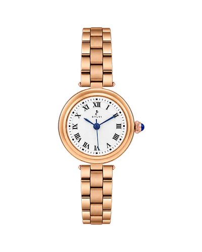 Sylvi Aura White Rosegold Steel Analog watch for men India