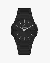 Sylvi Blade black dial men's analog watch with stainless steel strap – front view