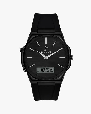 Blade Dual Time All Black Silicone