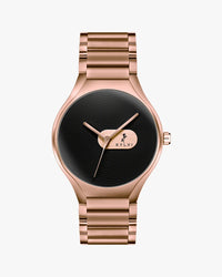 Sylvi Elegare black dial men's analog watch with stainless steel strap – front view 2