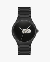 Sylvi Elegare black dial men's analog watch with stainless steel strap – front view 3