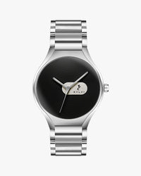Sylvi Elegare black dial men's analog watch with stainless steel strap – front view