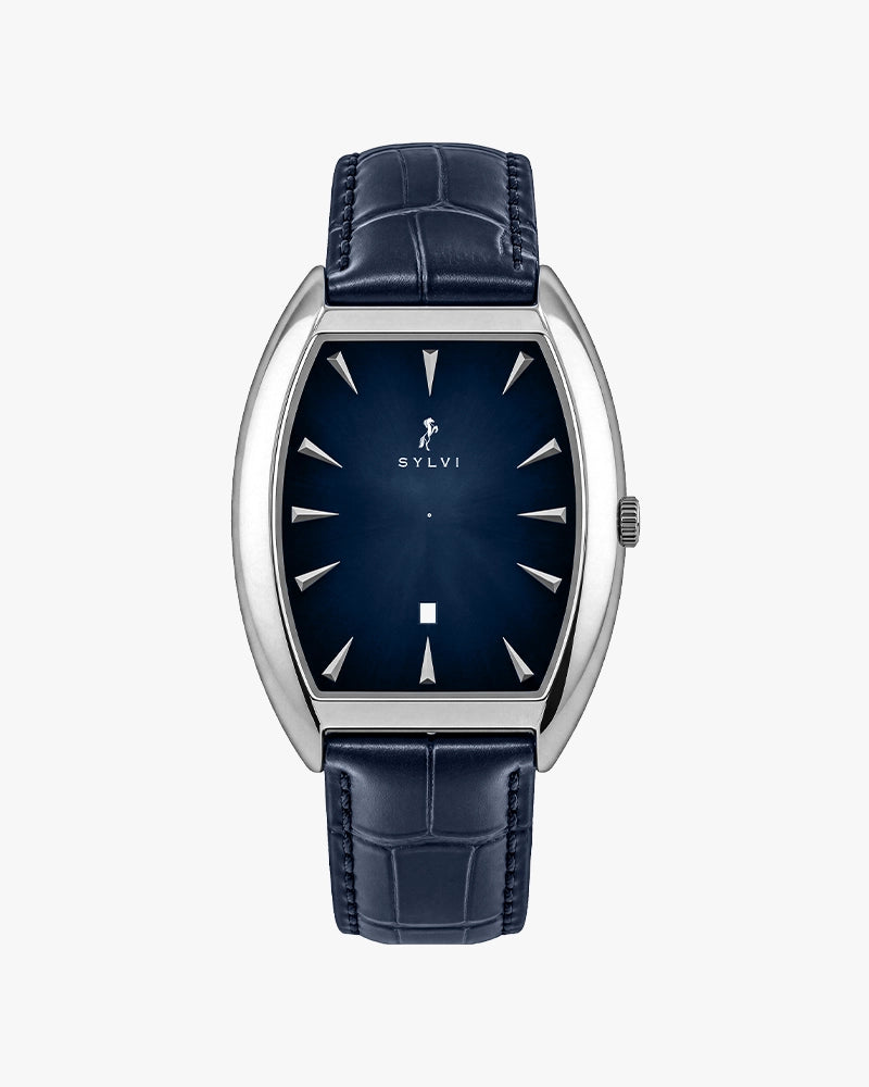 Monarch Silver Blue Leather

