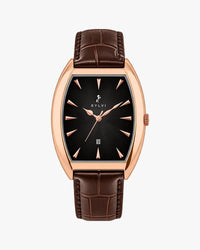 Sylvi Monrach Rosegold Coffee Leather Analog Date watch for men India