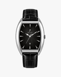 Sylvi Monrach Silver Black Leather Analog Date watch for men India