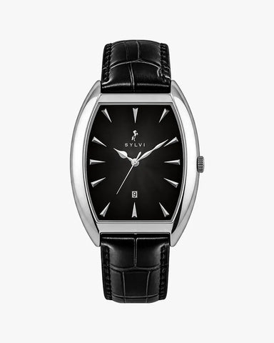 Monarch Silver Black Leather
