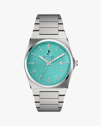 Sylvi Professional Edge blue dial men's analog watch with silicone strap – front view 2