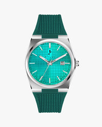 Sylvi Professional Edge blue dial men's analog watch with silicone strap – front view 3