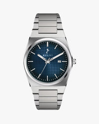 Sylvi Professional Edge blue dial men's analog watch with silicone strap – front view
