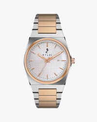 Sylvi Professional Edge white dial men's analog watch with silicone strap – front view