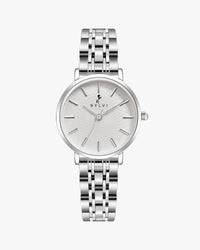 Sylvi Riva black dial women's analog watch with stainless steel strap – front view