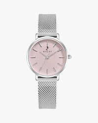 Sylvi Riva pink blush dial women's analog watch with mesh strap – front view
