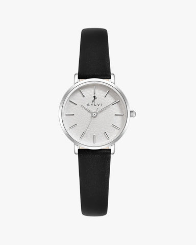 Riva Ivory Silver Black Leather
