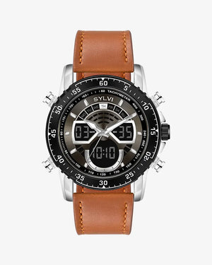 Sylvi Velocity Brown Color Leather Watch for Men Buy Online