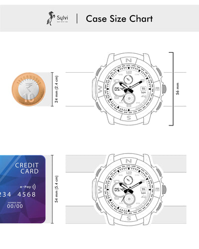 Sylvi Grey Multi-Functional Analog Digital Sports Watch For Men - Sylvi